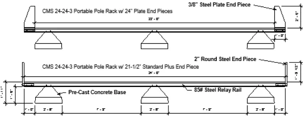 Concrete pole rack