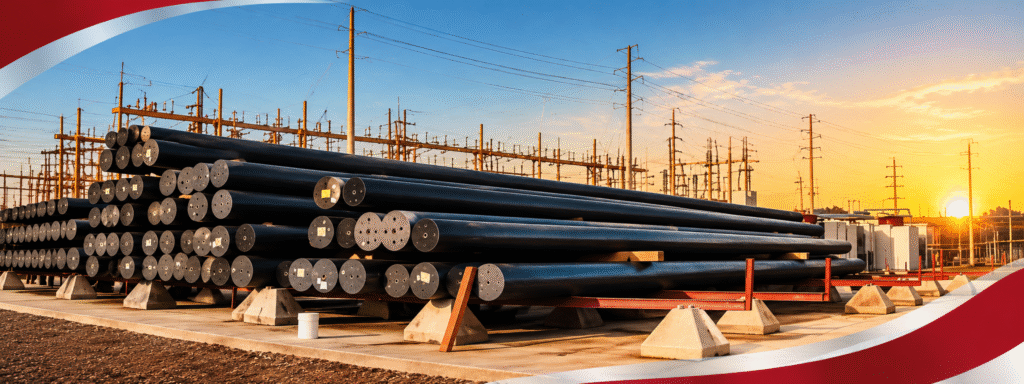 Fiberglass Utility Pole Storage